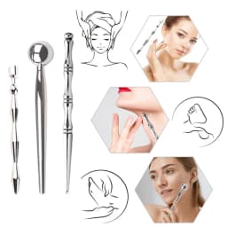 Face Care Tool Point Probe Pen Massager For Face Facial Reflexology Massage Tool Retractable Acupuncture Pen