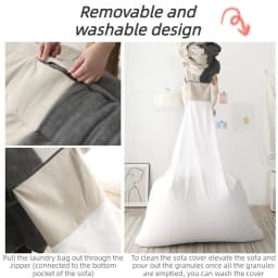 2 Person Bean Bag Sofas Relaxing Soft Lazy Puffs Sofa Living Room Comfortable Backrest Chair Portable Sleeping Sofas Furniture