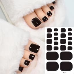 1Sheet=22Tips Glossy Red Toe Nail Stickers Full Cover Solid Color Press On Toenails Patch UV Baking Free Foot Gel Polish Wraps #