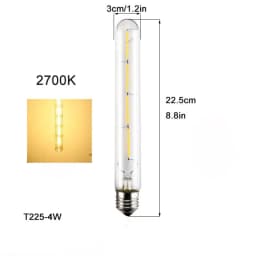 100-240V 6000K LED Filament Light Bulb 110V 120V 6500K Tubular Edison Bulbs T10 T185 T225 T30 T300 Long Tube 4W 6W 8W LED Bulb