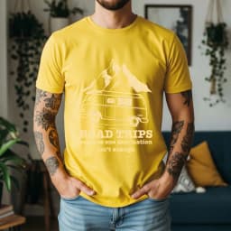2026 Summer 100% Cotton Road Trips Graphic Oversized Tee Road Trips Camper Van Outdoor Themed Short Sleeve