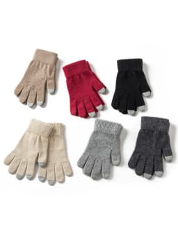 Men 100% Cashmere Knitted Gloves Touchscreen Autumn Winter Holiday Gloves Warm Wrist Length Classic Male Mittens