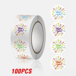 100-500Pcs Thank You Stickers 2.5cm Baking cake Packaging Envelope Sealing labels Small Business Decoration Wedding Stickers