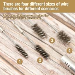 4/8PCS Stainless Steel Wire Brush Extended Cleaning Brush 1/4"Hex Shank Drill Bit Cleaning Brush Pipe Rust Removal Grinding Tool