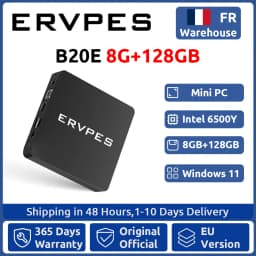 ERVPES Mini Pc B20E Windows 11 Pro 8GB RAM 128GB SSD Intel 6500Y Micro Desktop Computer Dual-Band Wifi Mini Pc