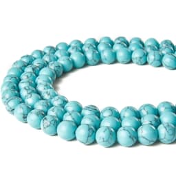 Blue Turquoise Beads 4/6/8/10mm Natural Gemstone Beads Round Loose Beads for Jewelry Making DIY Charm Bracelet Necklace