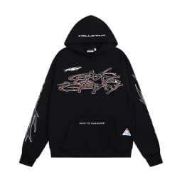 Retro Versatile Hoodie Sweatshirt Spring Autumn Hell Star Logo Washed Cotton Long Sleeve Unisex Casual Comfortable Hooded