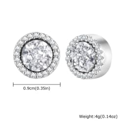 Punk Round Zircon Magnetic Ear Studs Clips Non Piercing Stainless Steel Small Earrings for Women Men Fashion Jewelry 
