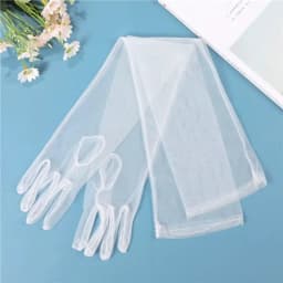 Women's Sexy Transparent Gloves Mesh Tulle Extra Long Gloves Opera Costume Party Dance Wedding Bride Dress Photography Props