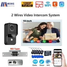 10 Inch Tuya Smart Wifi Video Intercom Doorbell with Electric Strike Lock 1080P 2 Wires Video Doorphone System Wireless for Home