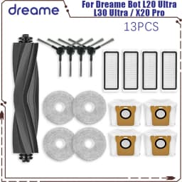 Dreame Bot L20 Ultra / L30 Ultra / X20 Pro Supplies Accessories Main Side Brush Mop Cloths Hepa Filter Dust Bags Parts
