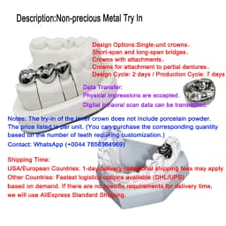 OEM Custom Dentures Fixed Restorations CAD/CAM Multilayered Zirconia IPS e.Max Veneer Post PFM Co-Cr Alloy FMC Bridge