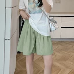 Solid Color Casual Summer Shorts for Women Thin Breathable Elastic Waist Shorts Woman Vacation Loose Wide Leg Shorts Beach Pants