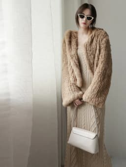 Long Sleeve Casual Loose Knitted Real Rabbit Fur Hooded Coat Women Genuine Natural Rabbit Fur Outwear Female Fur Jacket