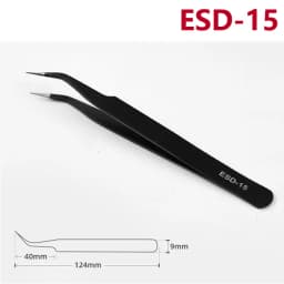 ESD Anti-Static Stainless Steel Tweezers Precision Maintenance Industrial Repair Curved Tool Home Working
