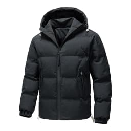 Autumn Winter Solid Puffer Jacket Men's Thick Warm Casual Outerwear