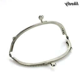 1 Piece 12.5 CM Silver Arch Metal Purse Frame Flat Round Head Vintage Embossing Kiss Clasp Lock Bag Accessorie