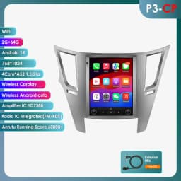 Android 14 2Din Car Radio for Subaru Outback Impreza Legacy 2009-2014 Multimedia Video Player Carplay 4G Stereo 9.7"