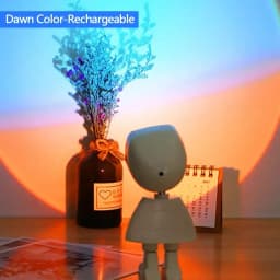 GGbingo Rechargeable Astronaut Robot Rainbow Projection Sun Lamp Table Night Light Sunset Lamp Dimming Bedroom Atmosphere Light