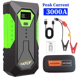 GKFLY Car Jump Starter Portable Power Bank 3000A Car Battery Booster 12V Car Starting Device for Petrol Diesel 6.0L/5.0L