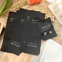 10pcs Luxury Jewelry Packaging Card Label Tag Bow Fabric DIY Handmade Earring Necklace Bracelet Package Display Small Bussiness