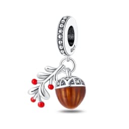 925 Silver Color Fashion Squirrel Maple Leaf Honey Autumn Series Charms Bead Fit 3mm 925 Original Bracelets Fine DIY Jewelry