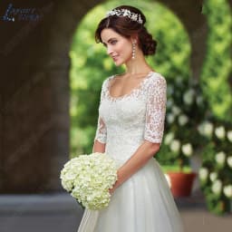 LAYOUT NICEB Lace Half Sleeves Wedding Dress for Bridal Illusion Appliques Buttons Back Robe De Mariée Grande Taille Custom Made