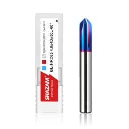 SHAZAM HRC65 3-Flute Tungsten Steel Carbide 60/90/120 Degrees Chamfer Milling Cutter CNC Router Bit Engraving Endmill Tools