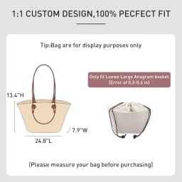 Drawstring bag organizer insert shoulder strap for Anagram Basket straw woven bag support inner liner bags accessories