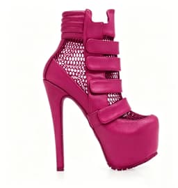 Platform Net Shinback Leather Ankle Boots Sexy Pointed Toe Thin Heel Hook New Arrival Autumm/Winter Modern Boots