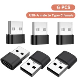 1-6PCS USB C Female to USB A Male OTG Adapter Fast Charging Data Sync Compatible with MacBook Pro Air iPad Surface Galaxy