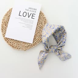 2025 Korean Style All-Matching Floral Square Scarf Cotton Small Scarf Retro Women's Thin Fresh Decoration Silk Scarf Headband