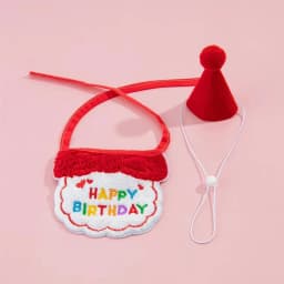 Pet Birthday Party Hat Bib Set Cute Cat Dog Birthday Celebration Scarf Dress Up Kitten Puppy Costumes Gift Pet Accessories
