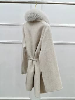 High End Winter Woman Wool Coats Double Face Cashmere Coat with Real Fur Collar And Belt Luxury Ladies Jacket Warm Clothing Fall