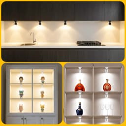 10PCS 5PCS Cabinet LED Lighting Kit 12V 3W LED Spotlight Downlight With Dimmable Touch Switch For Exhibition Case Counter Shelf