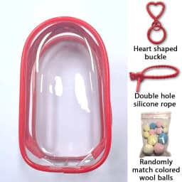 For Mini Labubu Pin For Love V4 Transparent Colorful Protector Case Doll Accessories Plush Doll Display Bag Outdoor Keychain Toy