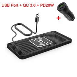 Car Wireless Charger Silicone Non Slip Pad for iPhone 17 16 15 14 Samsung Car Wireless Phone Chargers Fast Charging Station