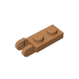 MOC PARTS GDS-821 PLATE 1X2 W/FORK/VERTICAL/END Single side hinged plate (teeth) compatible with lego 44302 children's toys
