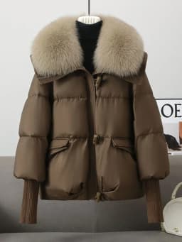 Down Cotton Short Padded Jacket Women Parkas Fur Collar Autumn Winter Thick Coats Female Black Casual Outerwear Clothes 2026