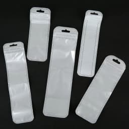 30pcs Long Thin Ziplock Bags Self Sealing Pouch With Hole Plastic Sachet Zip Zipper Lock Bags Necklace Display Jewelry Packaging
