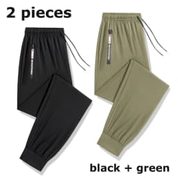 Men's Athletic Stretchy Quick Dry Pants with Zipper Pockets Lightweight Sweatpants for Outdoor Hiking Fishing Running Workout