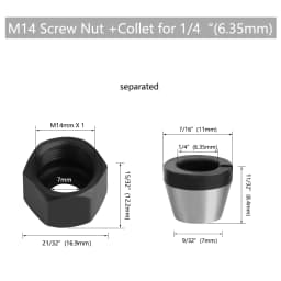 LAVIE Carving Machine Collet Trimming Machine Woodworking Accessories Adapter ER Clamp Nut -C NUT COLLET
