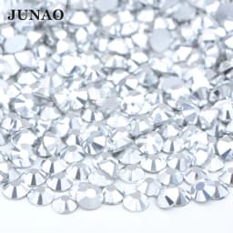 JUNAO 100Gross SS6 SS10 SS12 SS16 SS20 SS30 AB Color Glass Rhinestones Bulk Non Hotfix Flatback Strass DIY Nail Crystal Stones