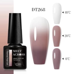MEET ACROSS 7ml Glitter Sequins Thermal Gel Nail Polish 3 Layers Temperature Color Changing Semi Permanent UV Gel Varnish Nails