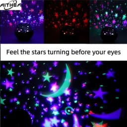 AITHEA LED Starry Sky Projector Light Galaxy Moon Ambient Lamp USB Plug for Kids Room Decor Christmas Birthday Present