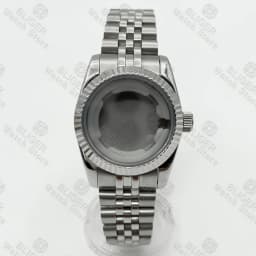 BLIGER 31mm NH05 NH06 Watch Case Fluted Curved Silver Gold Rose Gold Jubilee For Ladies Watch Date Sapphire Glass Waterproof