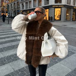 Neo Mint 2026 Winter Luxury Fur Collar Puffer Parka Jacket Women Warm Padded Quilted Coat Iconic Fashion Girls Outerwears