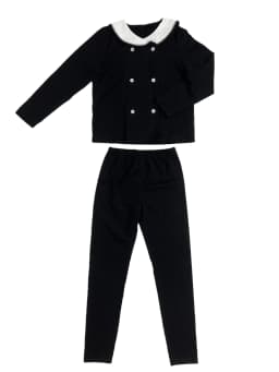 Ali Plus 2026 SS Sailor Maxi Kids Cotton Outfits Embroidery Removable White Collar Girls Boys Matching Clothes