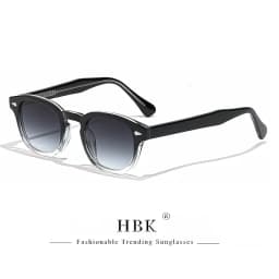 HBK Retro Round Men Sunglasses Punk Propionic Acid Pin Temple Luxury Sun Glasses Women Sports Leisure Party Eyewear UV400