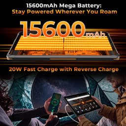 HOTWAV R7 Pro 10.1'' HD 120Hz Display 1080P Rugged Tablet 15600mAh Massive Battery 20W Fast Charging Android 16 Super Camping Light Pad 8GB RAM 256GB ROM 20MP + 5MP Camera Self-Developed AI Toolset Octa-core Tablet PC With Flexible Aluminum Stand